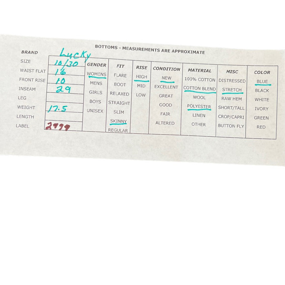 Lucky Brand Womens Brooke Jeggings Blue Stretch Dark High Rise Denim 10/30 New - Picture 8 of 9